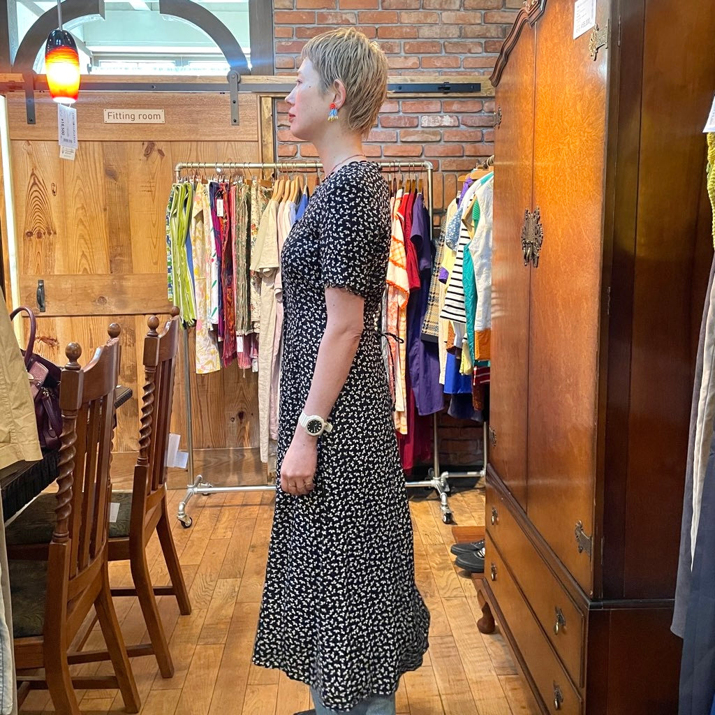 【古着】80s ヴィンテージ フラワーパターン ワンピース レディース 花柄