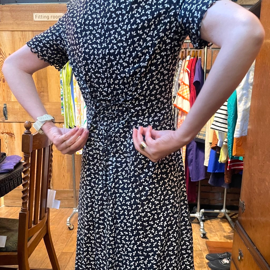 【古着】80s ヴィンテージ フラワーパターン ワンピース レディース 花柄