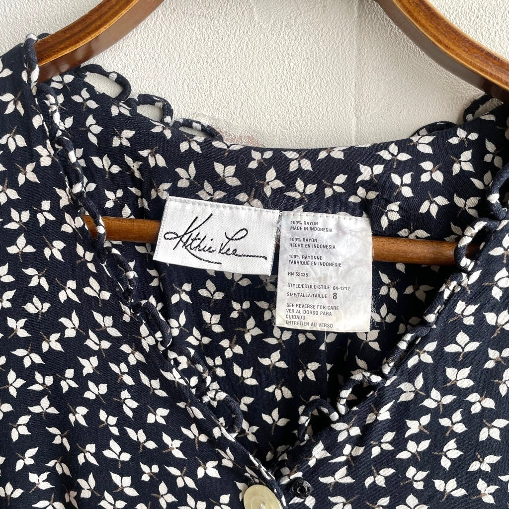 【古着】80s ヴィンテージ フラワーパターン ワンピース レディース 花柄