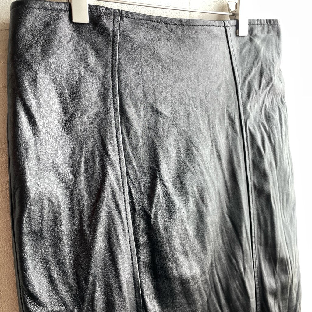【古着】90s フェイクレザースカート ブラック Leather Skirt