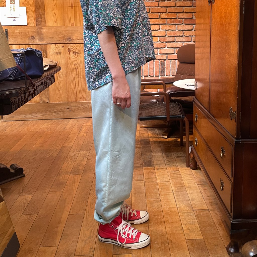 【古着】90s メディカルワークパンツ ミントグリーン ボタンフライ ユーロ古着