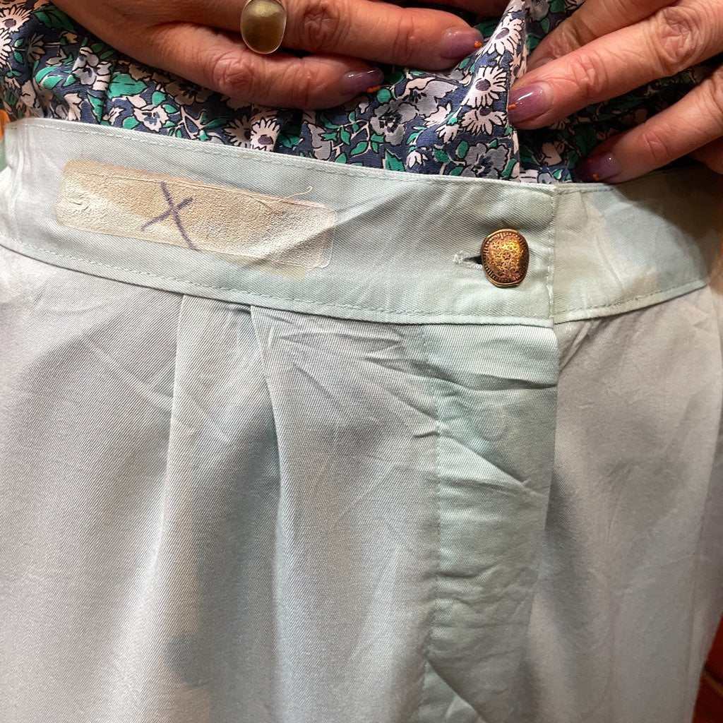 【古着】90s メディカルワークパンツ ミントグリーン ボタンフライ ユーロ古着