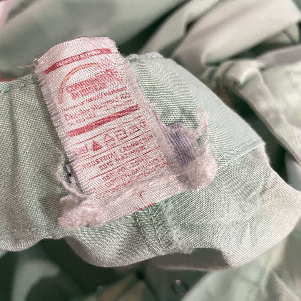 【古着】90s メディカルワークパンツ ミントグリーン ボタンフライ ユーロ古着