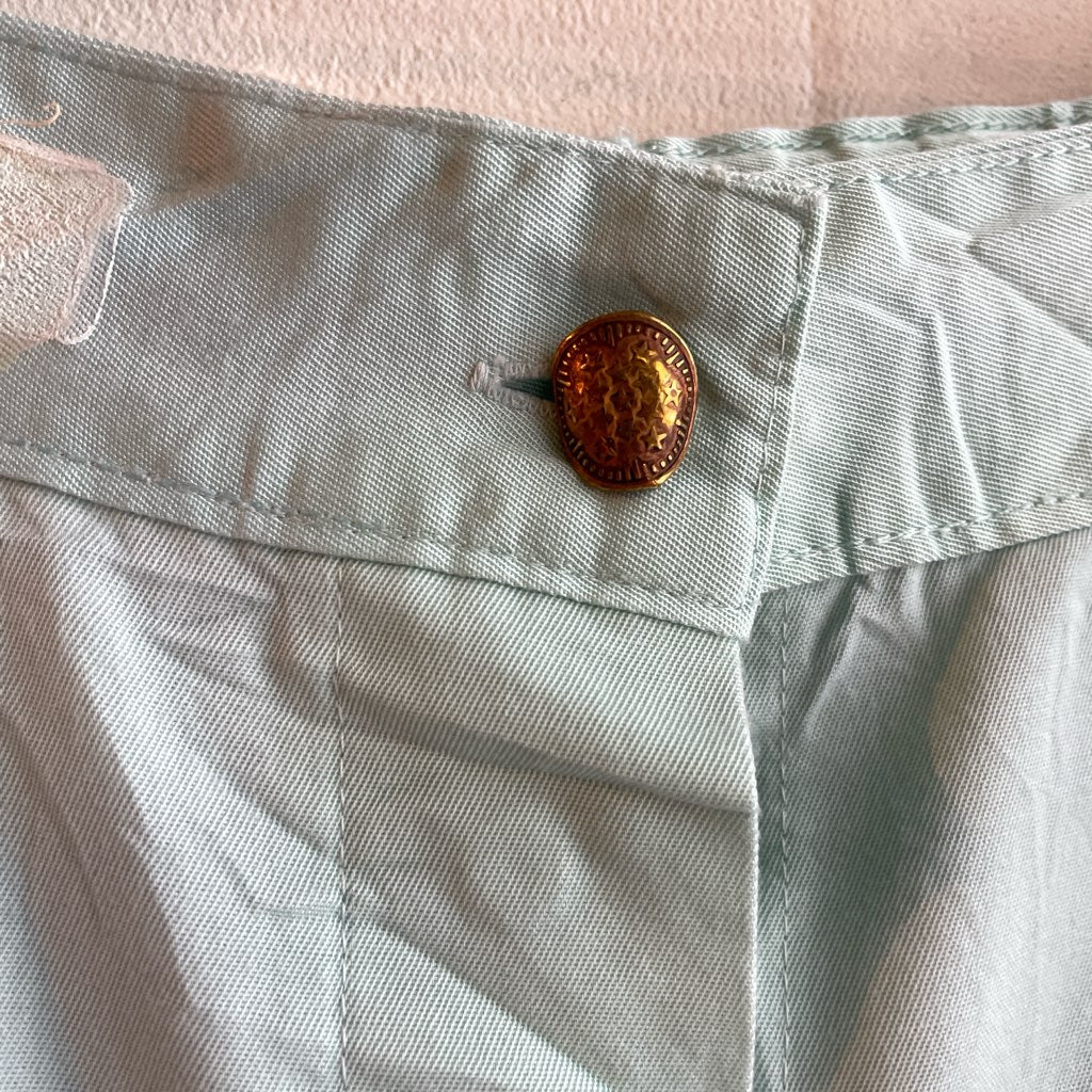 【古着】90s メディカルワークパンツ ミントグリーン ボタンフライ ユーロ古着