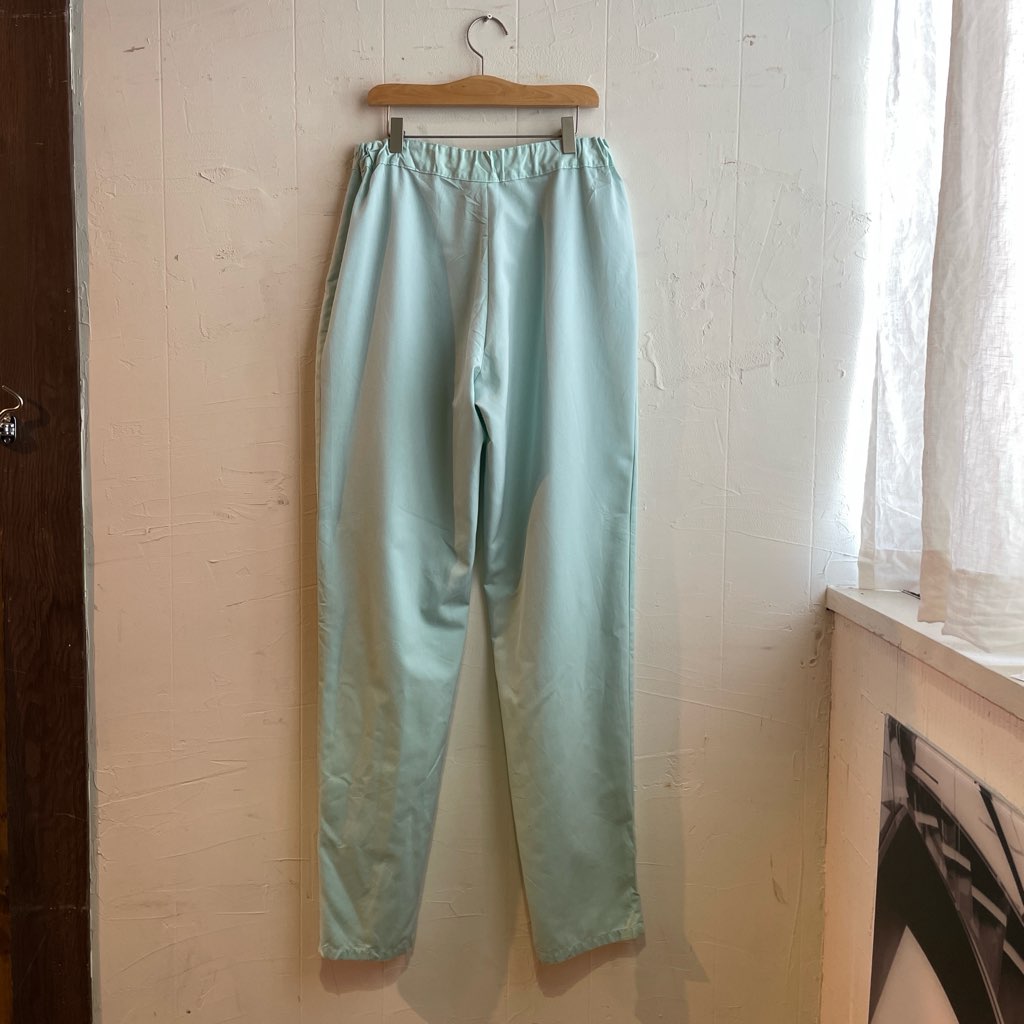 【古着】90s メディカルワークパンツ ミントグリーン ボタンフライ ユーロ古着