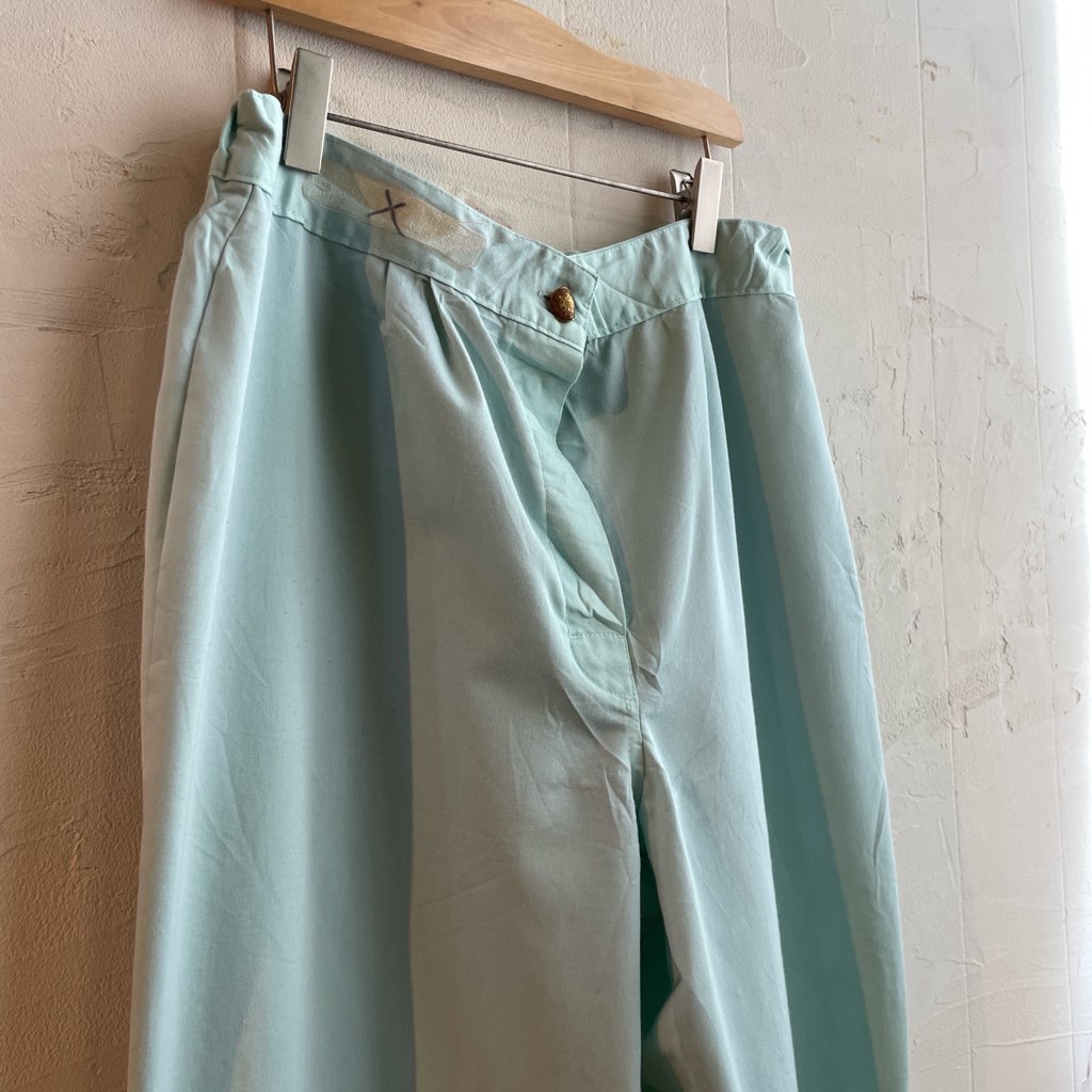 【古着】90s メディカルワークパンツ ミントグリーン ボタンフライ ユーロ古着