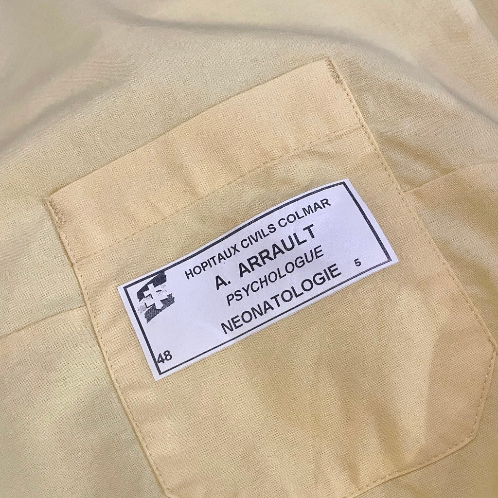 【古着】フランス メディカルシャツ トップス イエロー スクラブトップ ユーロ古着