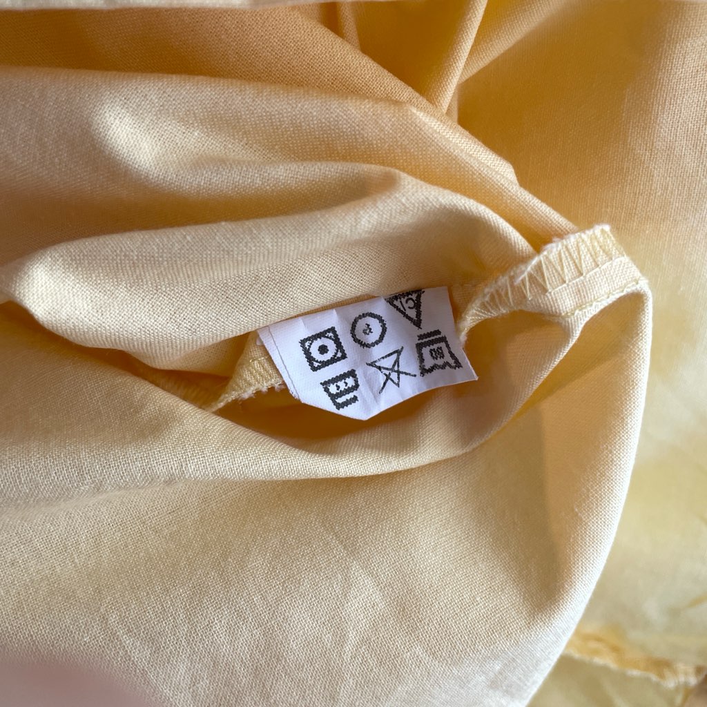 【古着】フランス メディカルシャツ トップス イエロー スクラブトップ ユーロ古着