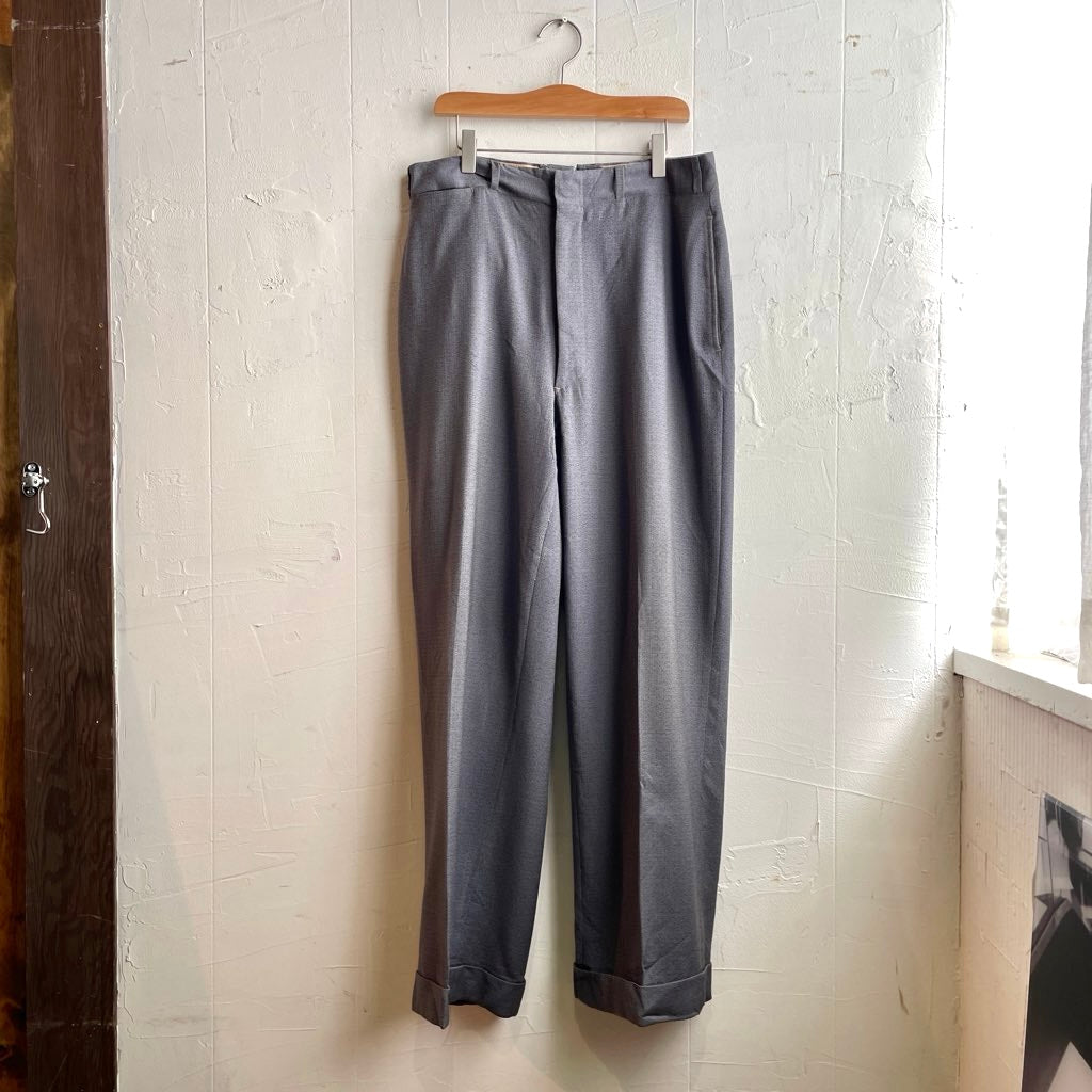 【古着】50s ヴィンテージパンツ グレー TALONジップ スラックスパンツ