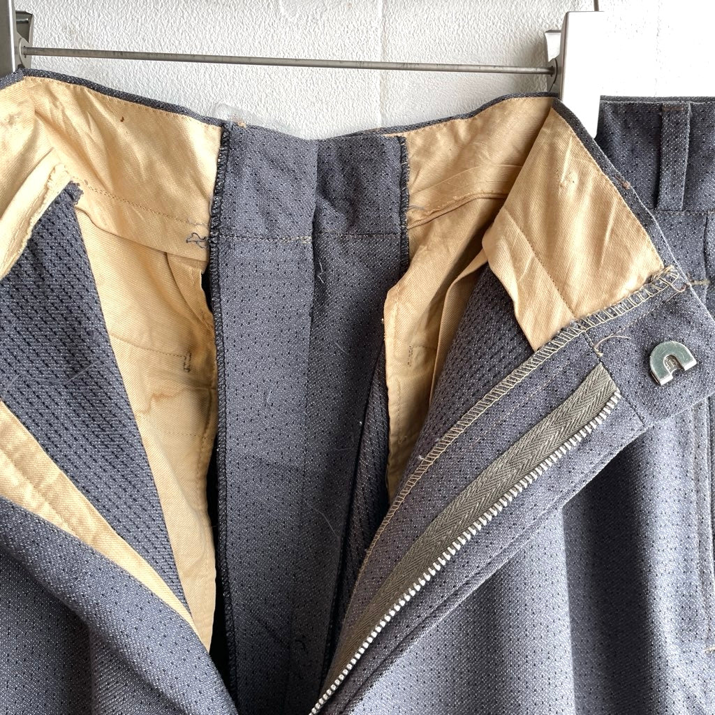 【古着】50s ヴィンテージパンツ グレー TALONジップ スラックスパンツ