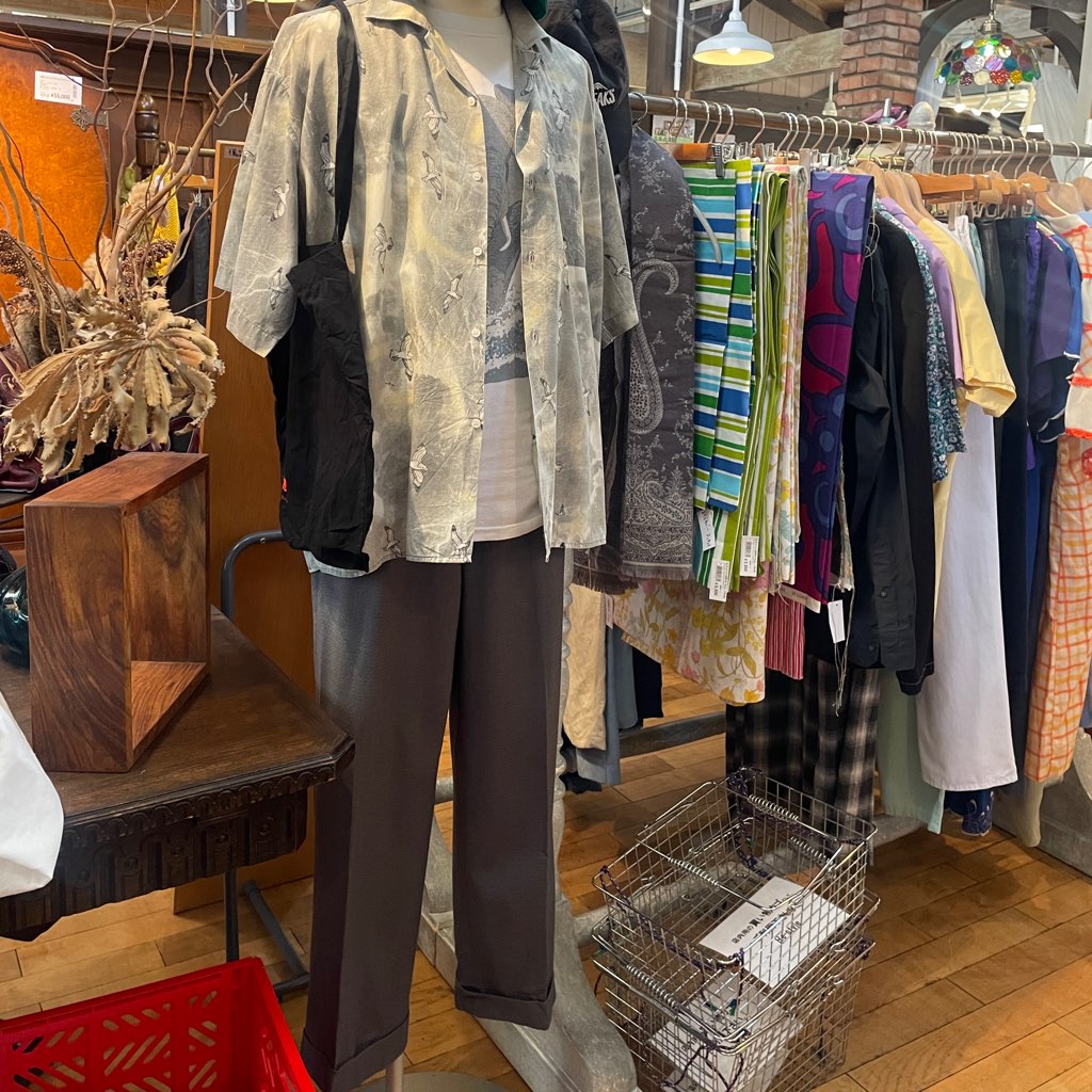 【古着】50s ヴィンテージパンツ グレー TALONジップ スラックスパンツ