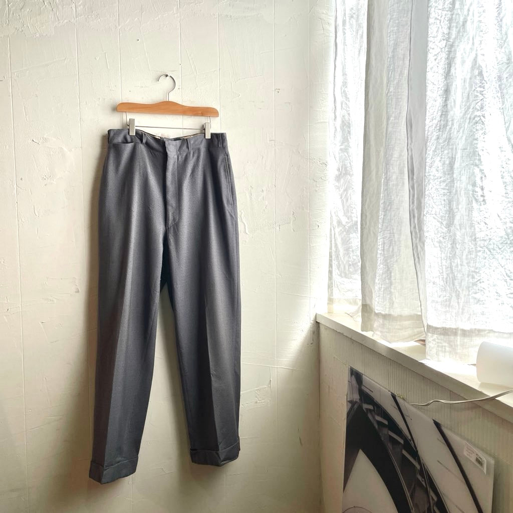【古着】50s ヴィンテージパンツ グレー TALONジップ スラックスパンツ