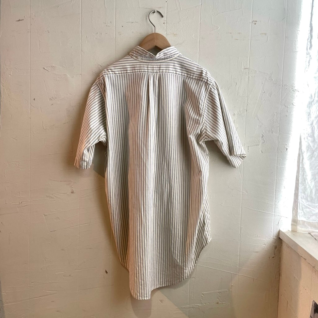 【古着】60s ブルックスブラザーズ / Brooks Brothers  makers ボタンダウン ストライプ 半袖シャツ 6ボタン ヴィンテージ