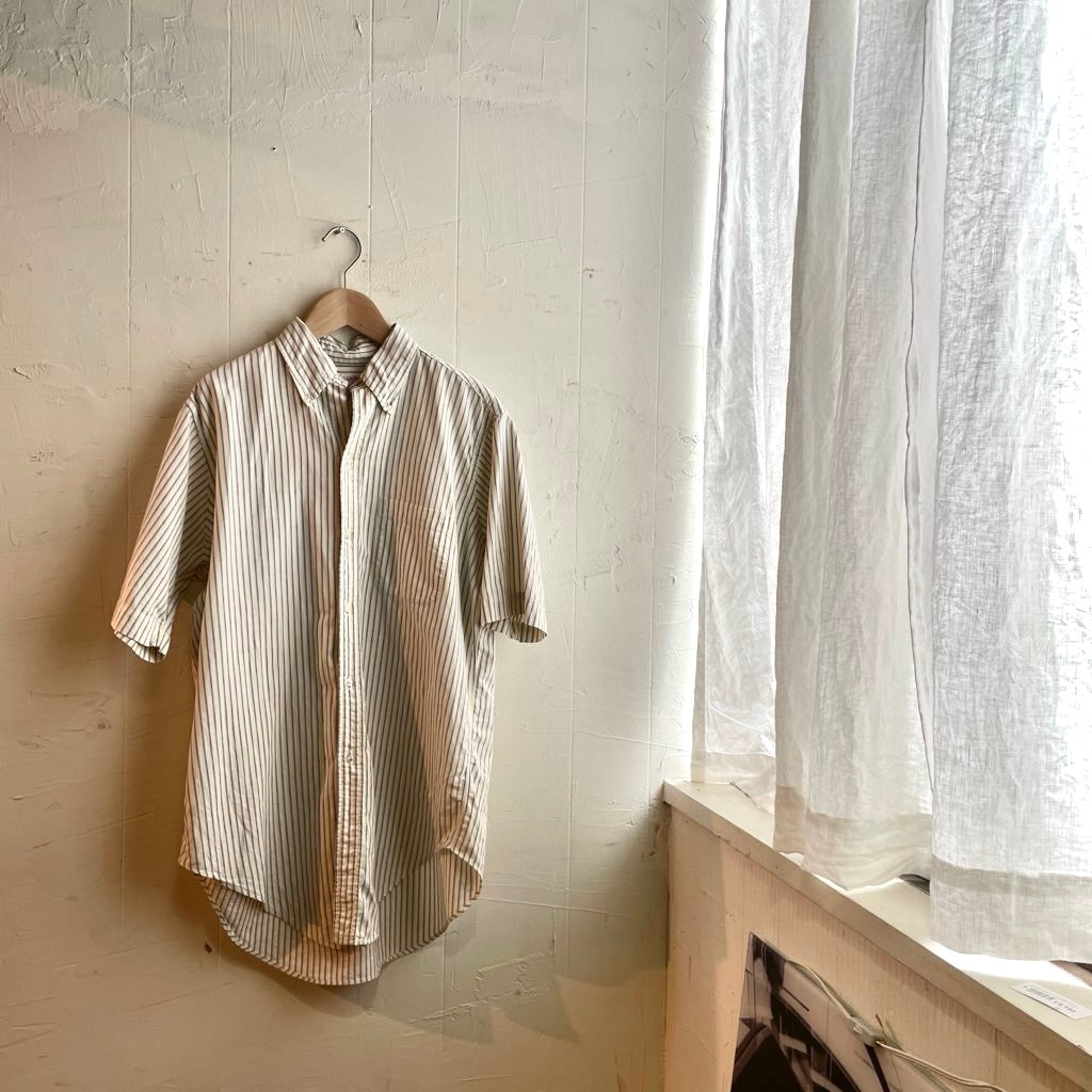 【古着】60s ブルックスブラザーズ / Brooks Brothers makers ボタンダウン ストライプ 半袖シャツ 6ボタン ヴィンテージ