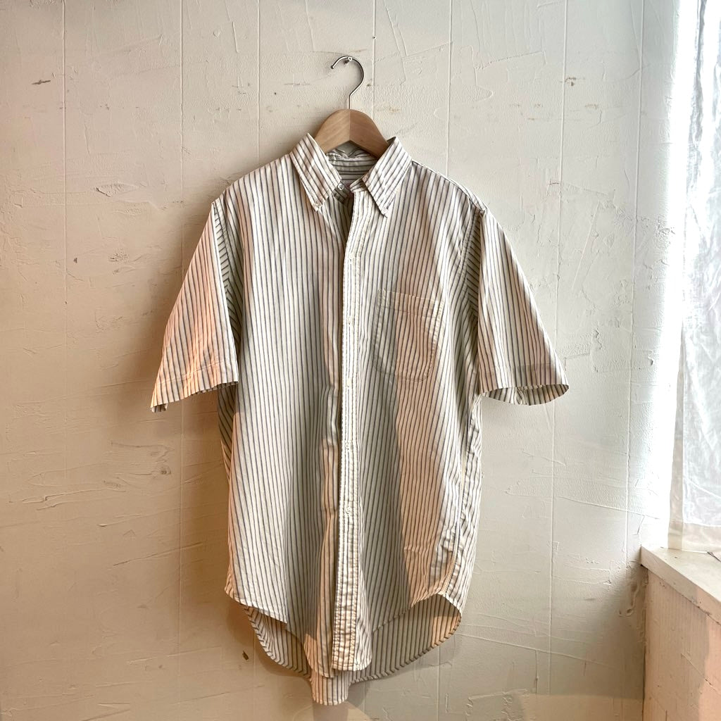 【古着】60s ブルックスブラザーズ / Brooks Brothers  makers ボタンダウン ストライプ 半袖シャツ 6ボタン ヴィンテージ