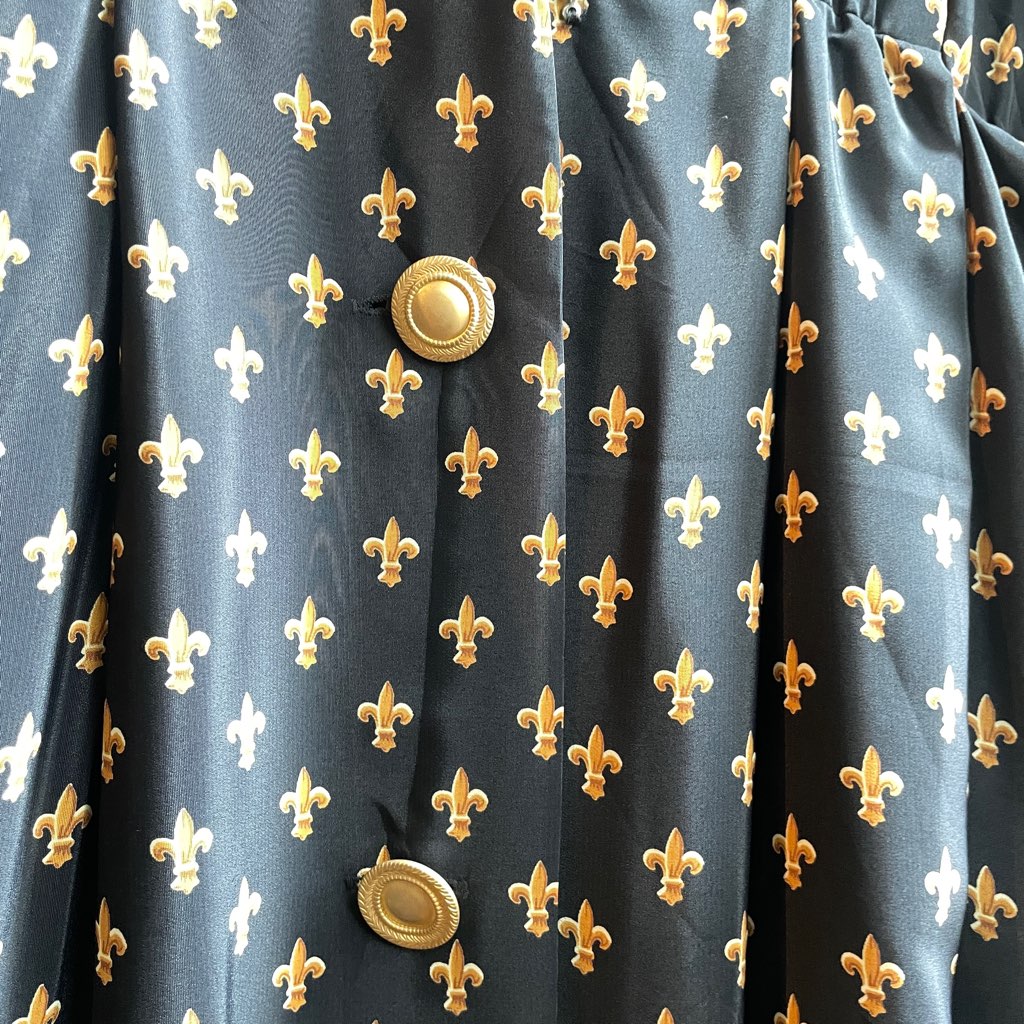 【古着】80s ヴィンテージ フルール・ド・リスパターン ワンピース レディース ホース柄