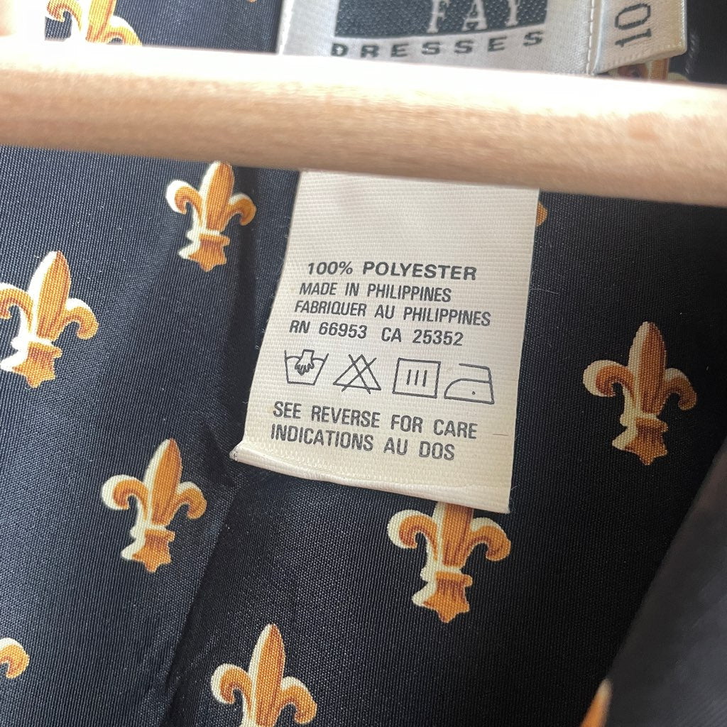 【古着】80s ヴィンテージ フルール・ド・リスパターン ワンピース レディース ホース柄