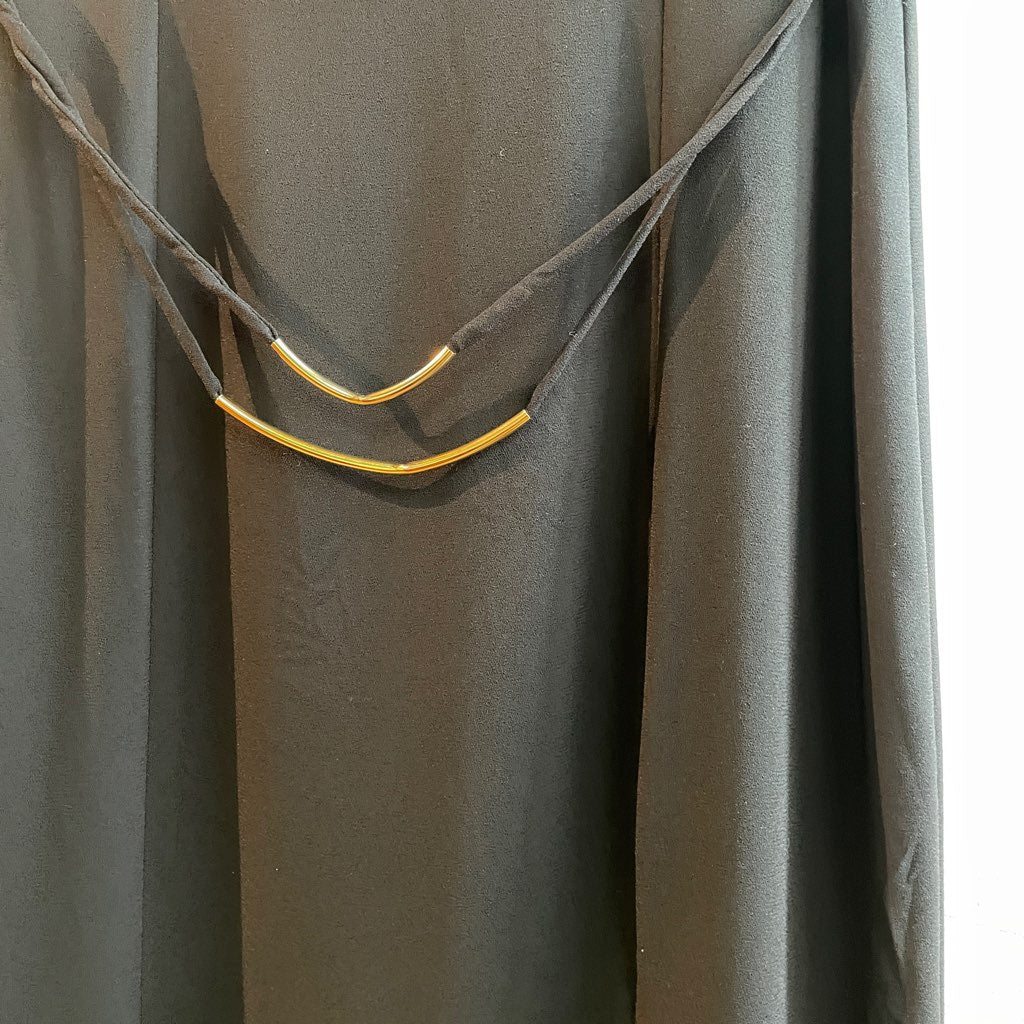 【古着】フォーマル スリット ワンピース ブラック レディース ヴィンテージ