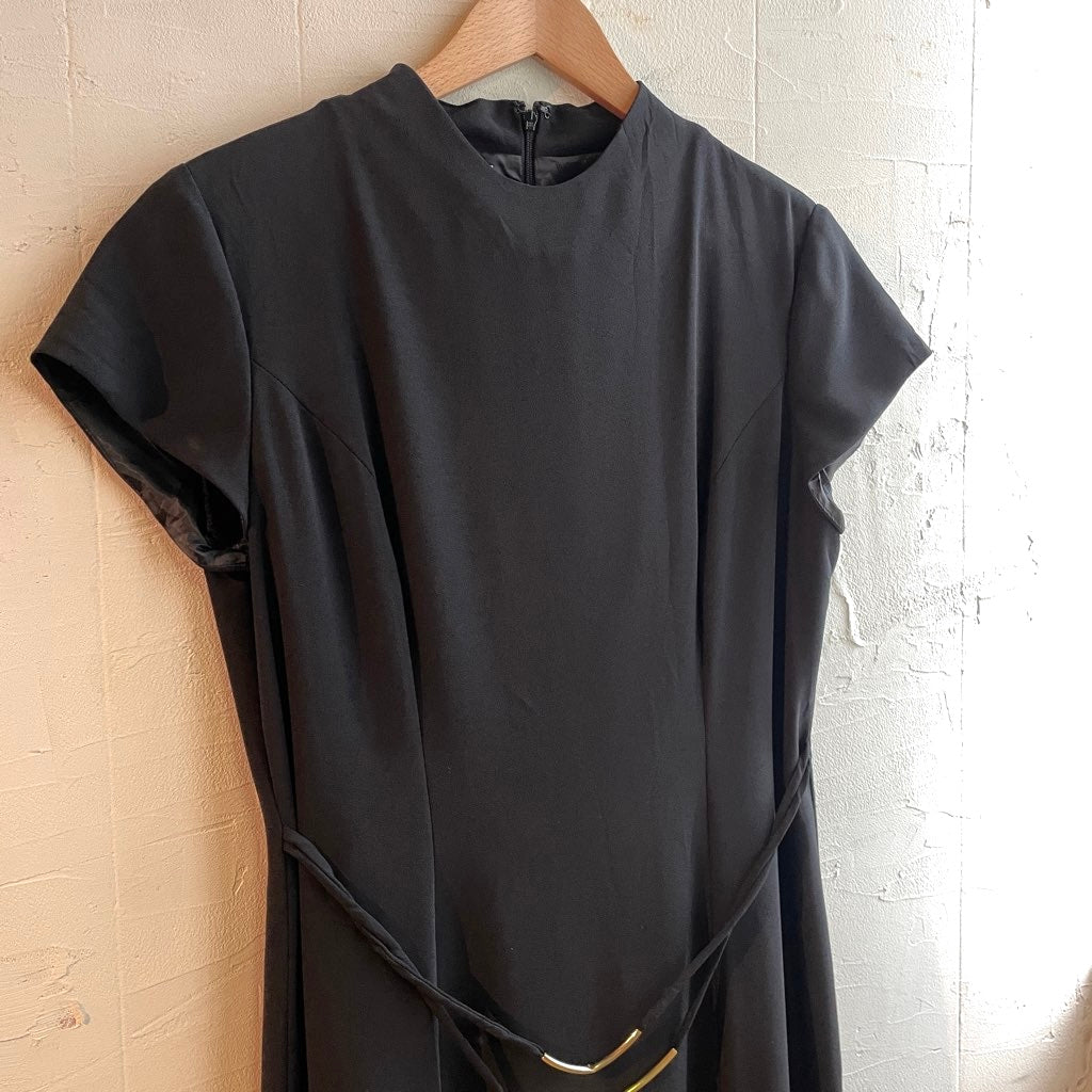 【古着】フォーマル スリット ワンピース ブラック レディース ヴィンテージ