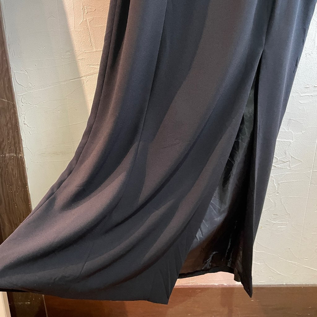 【古着】フォーマル スリット ワンピース ブラック レディース ヴィンテージ