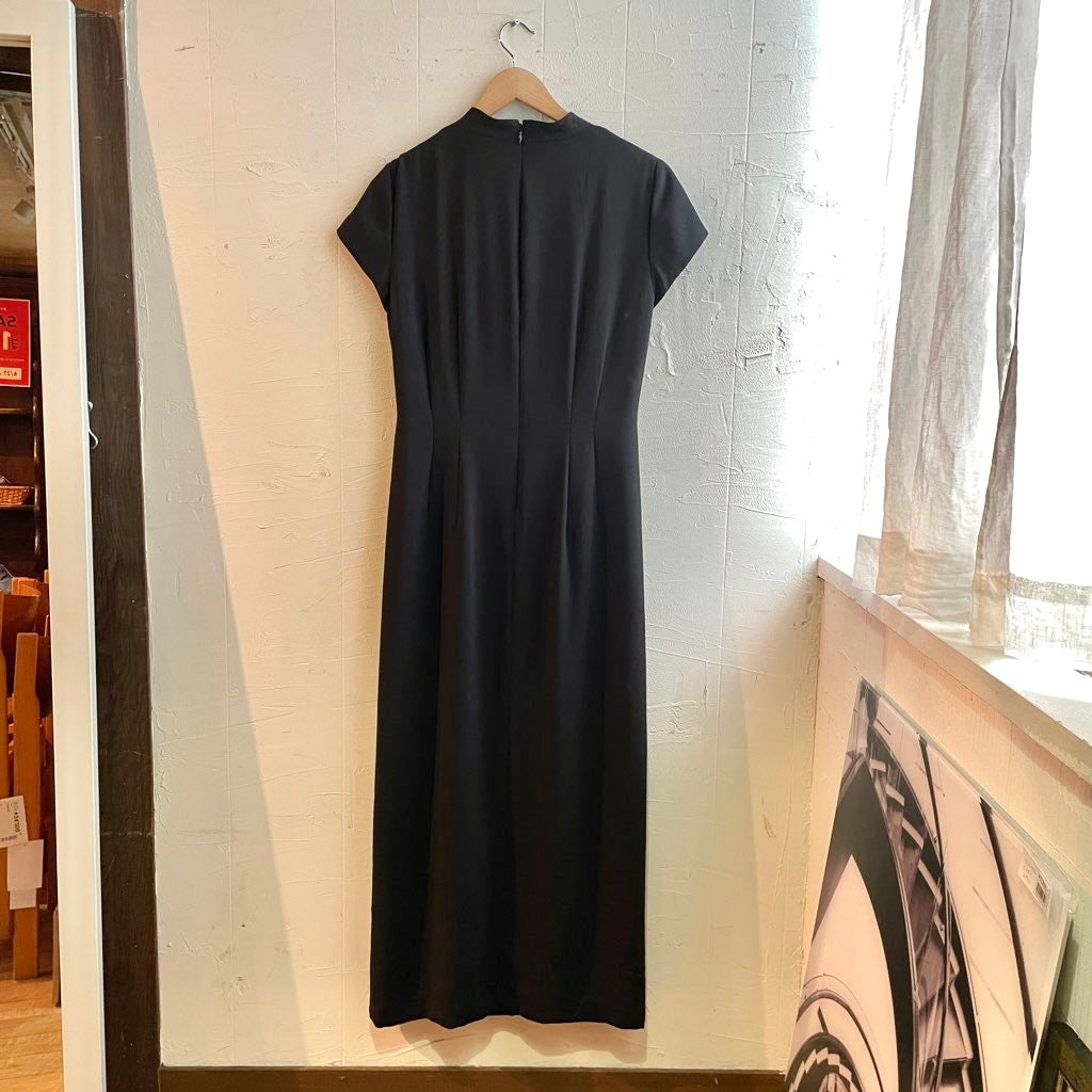 【古着】フォーマル スリット ワンピース ブラック レディース ヴィンテージ