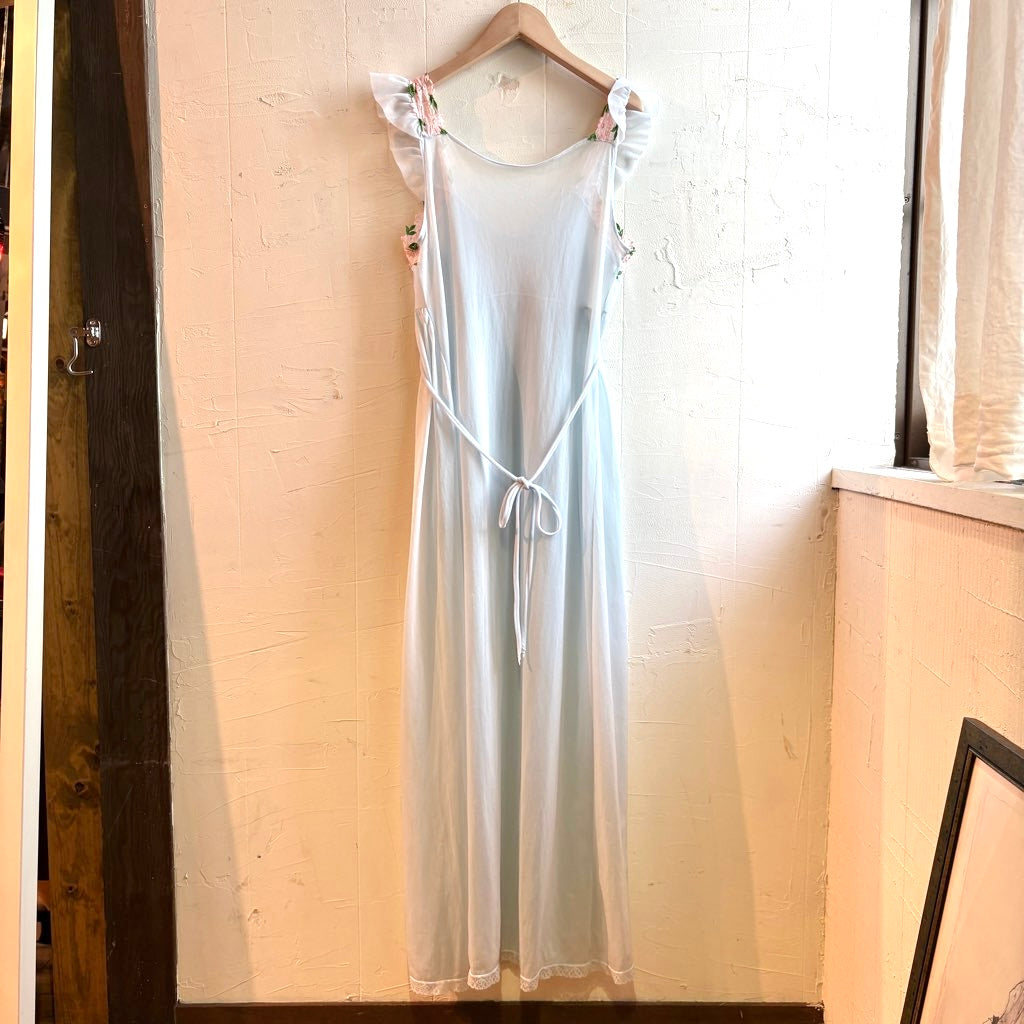【古着】シースルーワンピース 水色 レディース