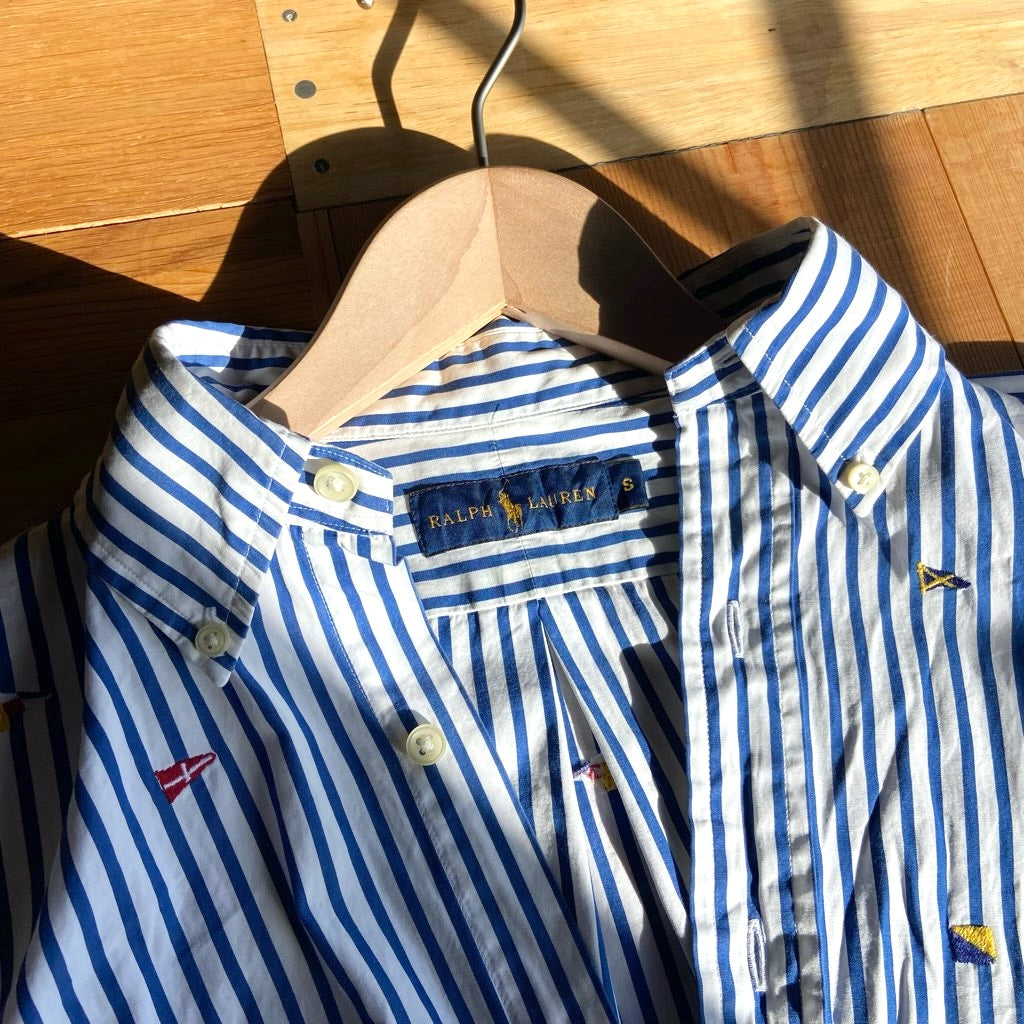 【古着】 ラルフローレン / RALPH LAUREN 万国旗 ストライプシャツ
