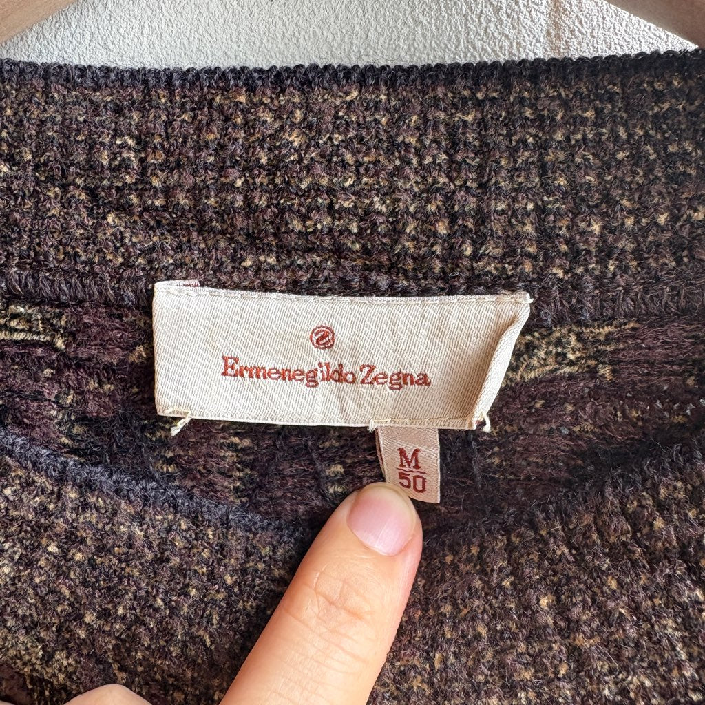 【古着】Ermenegildo Zegna コットンニット ブラウン