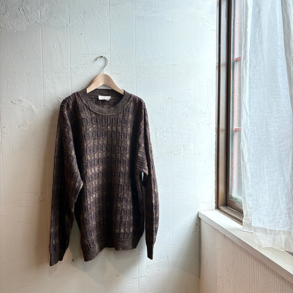 古着】Ermenegildo Zegna コットンニット ブラウン セーター 秋冬 冬物 