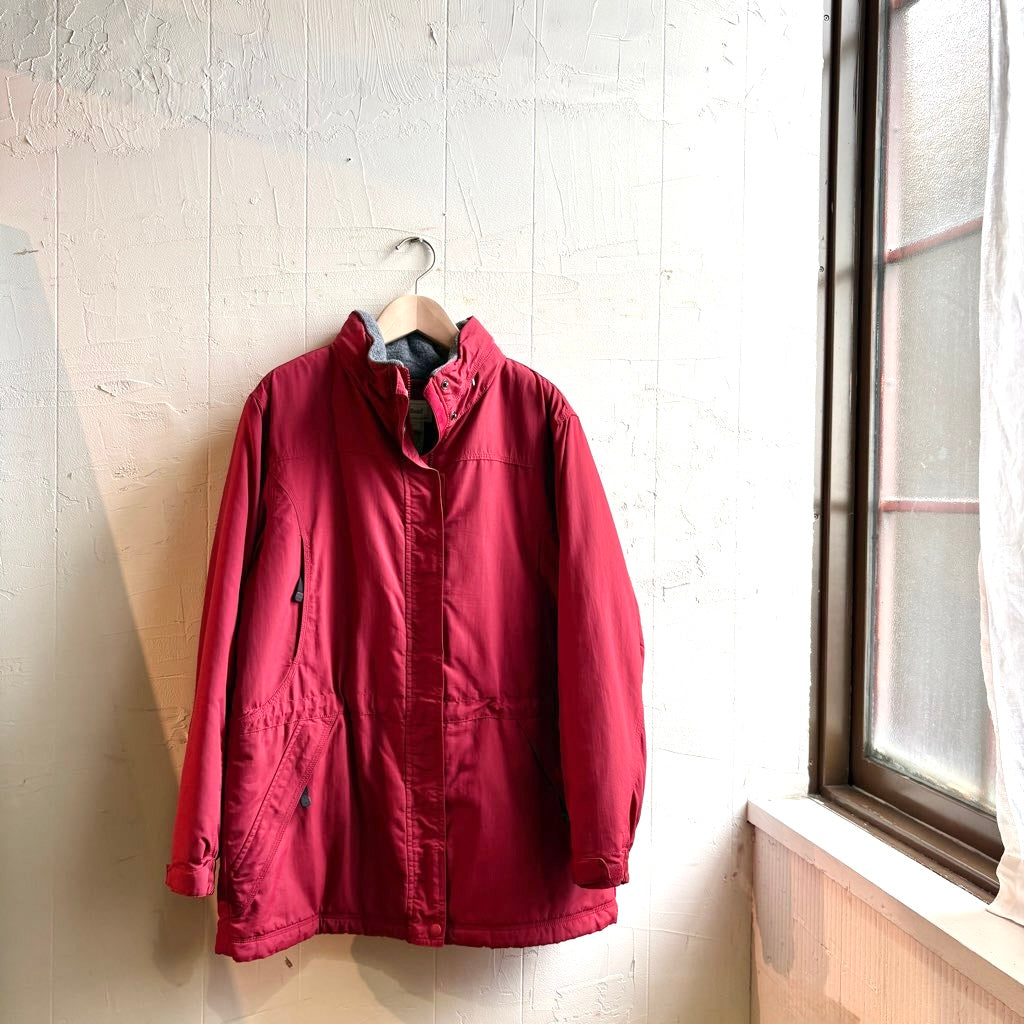 古着】LL.Bean ナイロンジャケット 赤 キルティング 中古 長袖 秋冬