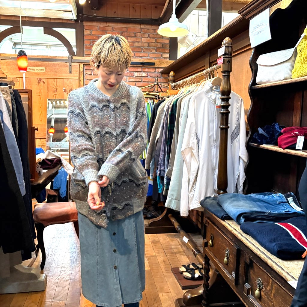 【古着】ニットブルゾン カーディガン ヴィンテージ - Restyle