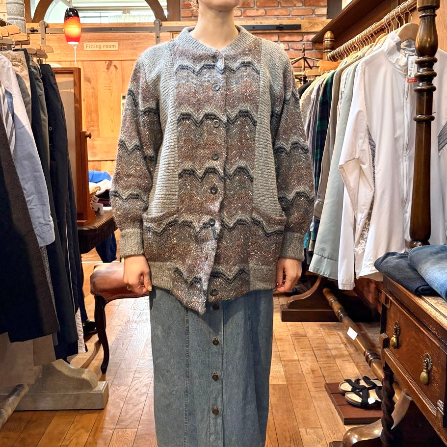 【古着】ニットブルゾン カーディガン ヴィンテージ - Restyle