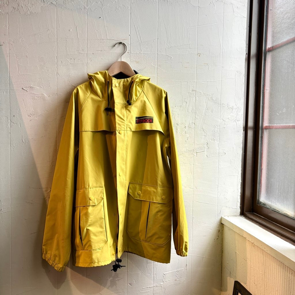 古着】PVCジャケット イエロー 防水 中古 長袖 秋冬 アウトドア 雨
