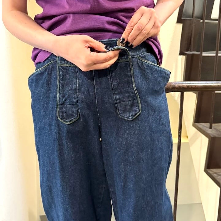 【古着】デニム フロントフラップ バック編み上げ