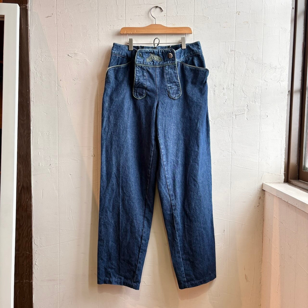 【古着】デニム フロントフラップ バック編み上げ