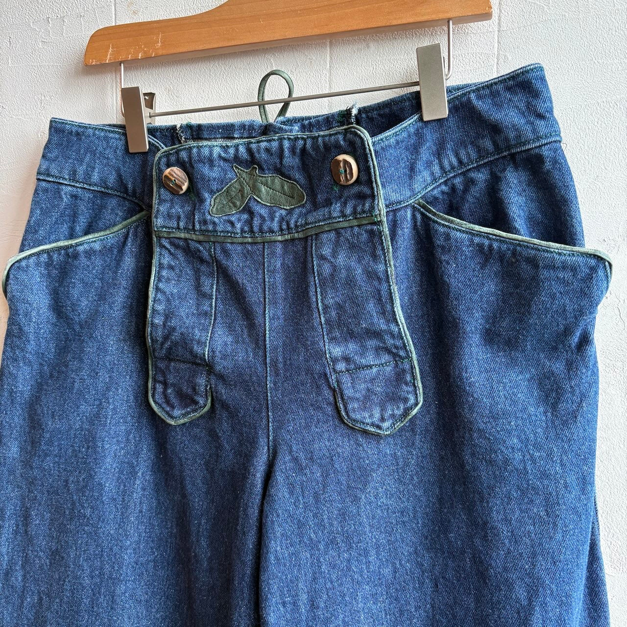 【古着】デニム フロントフラップ バック編み上げ