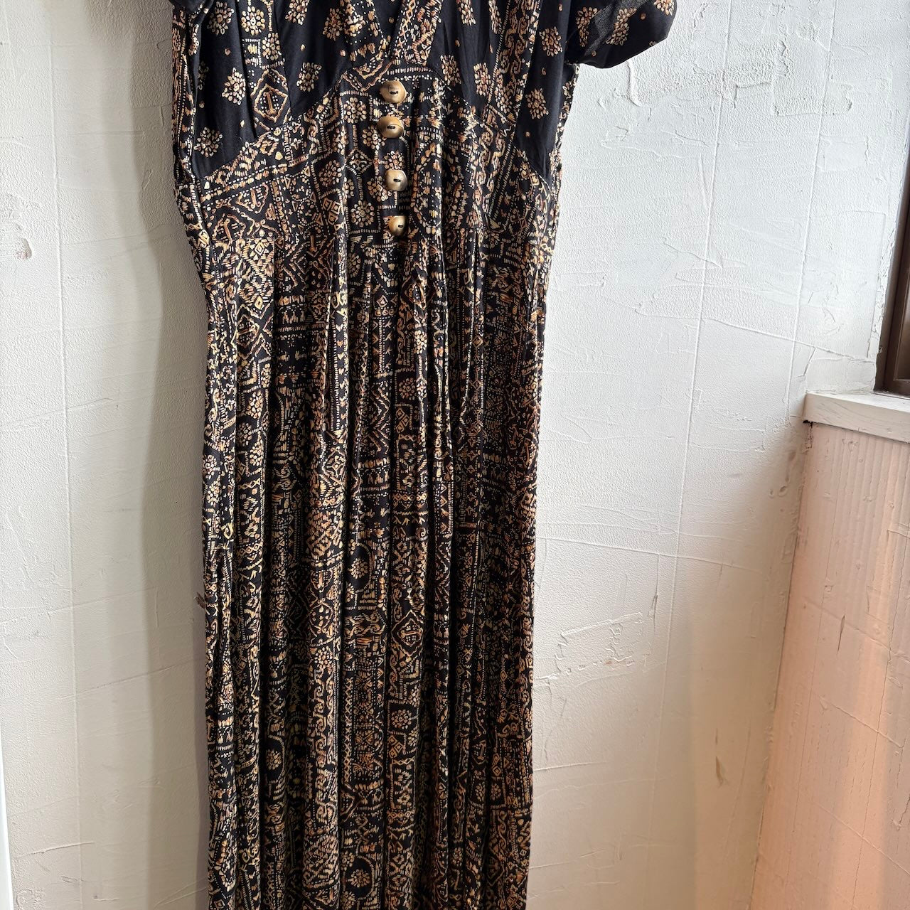 【古着】ゴールドオリエンタル ロングドレス ワンピース