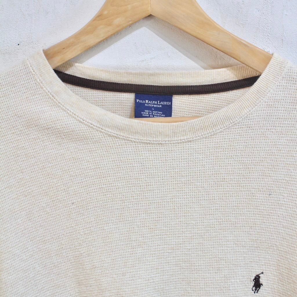 【古着】 ポロラルフローレン / POLO RALPH LAUREN 長袖 サーマルシャツ アイボリー