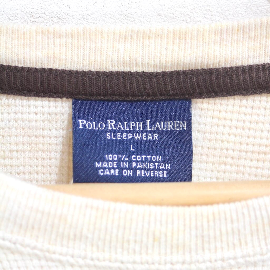 【古着】 ポロラルフローレン / POLO RALPH LAUREN 長袖 サーマルシャツ アイボリー