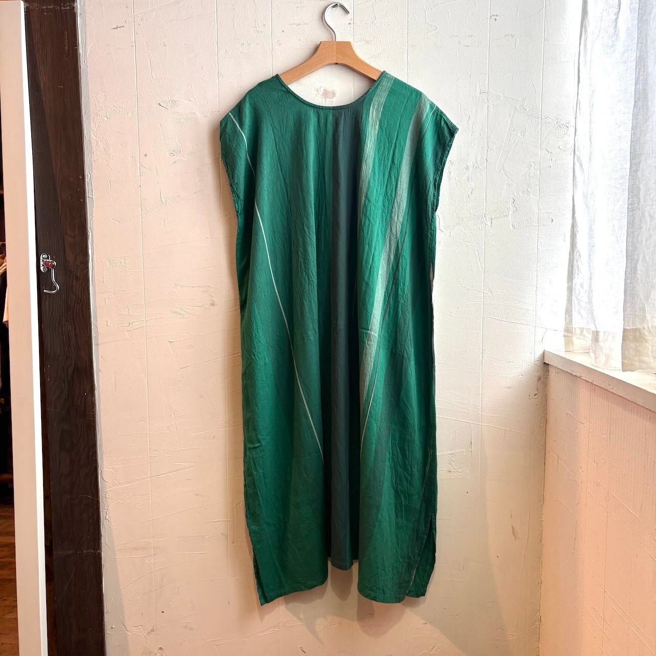 【古着】玉城 新雌 / tamaki niime Aライン ワンピース グリーン