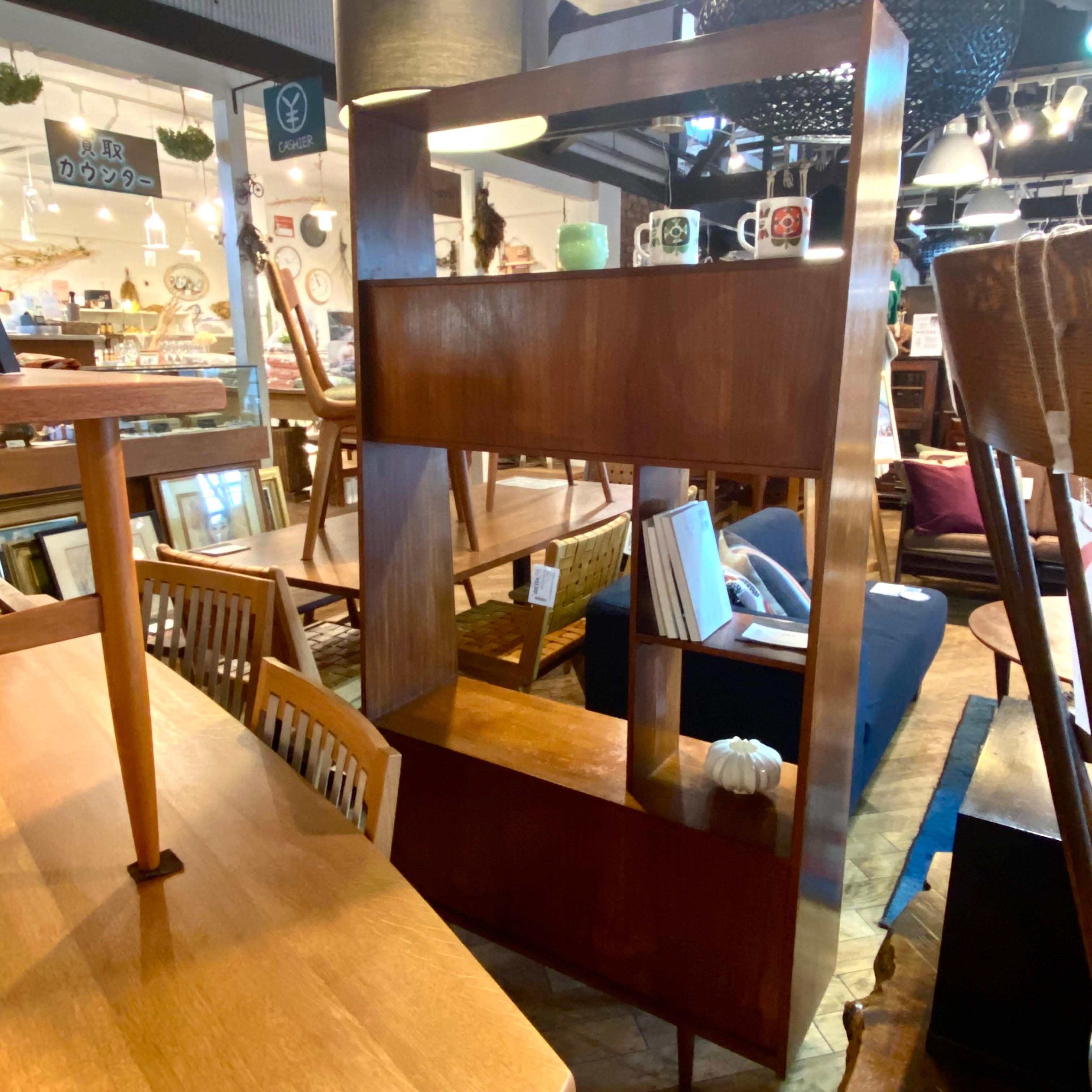 イギリスヴィンテージ ブックシェルフ オープンラック ディバイダー チーク材