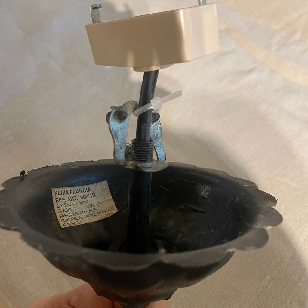 ランプ型 ガラス ペンダントライト 照明 アンティーク調 中古