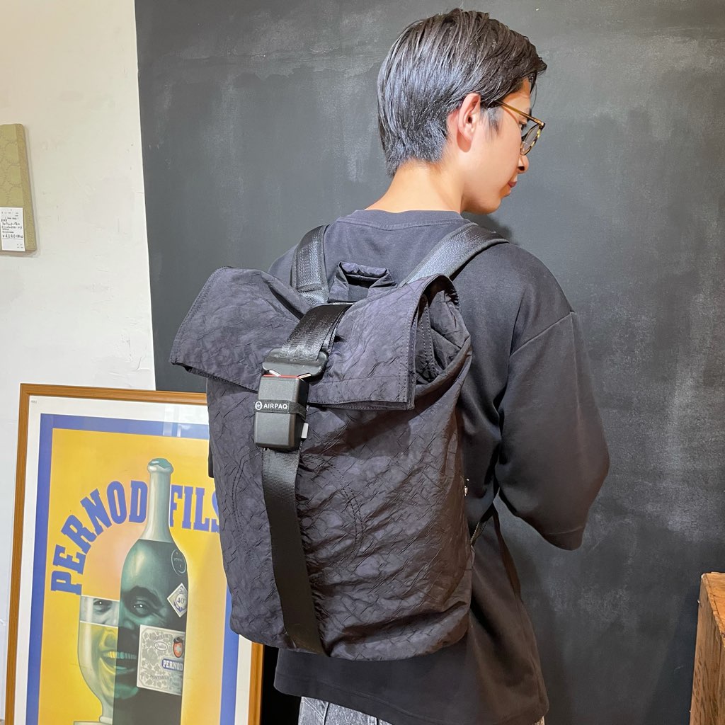 【新品・デッドストック】エアパック / AIR PAQ シートベルト バックパックリュック SDGs サスティナブル