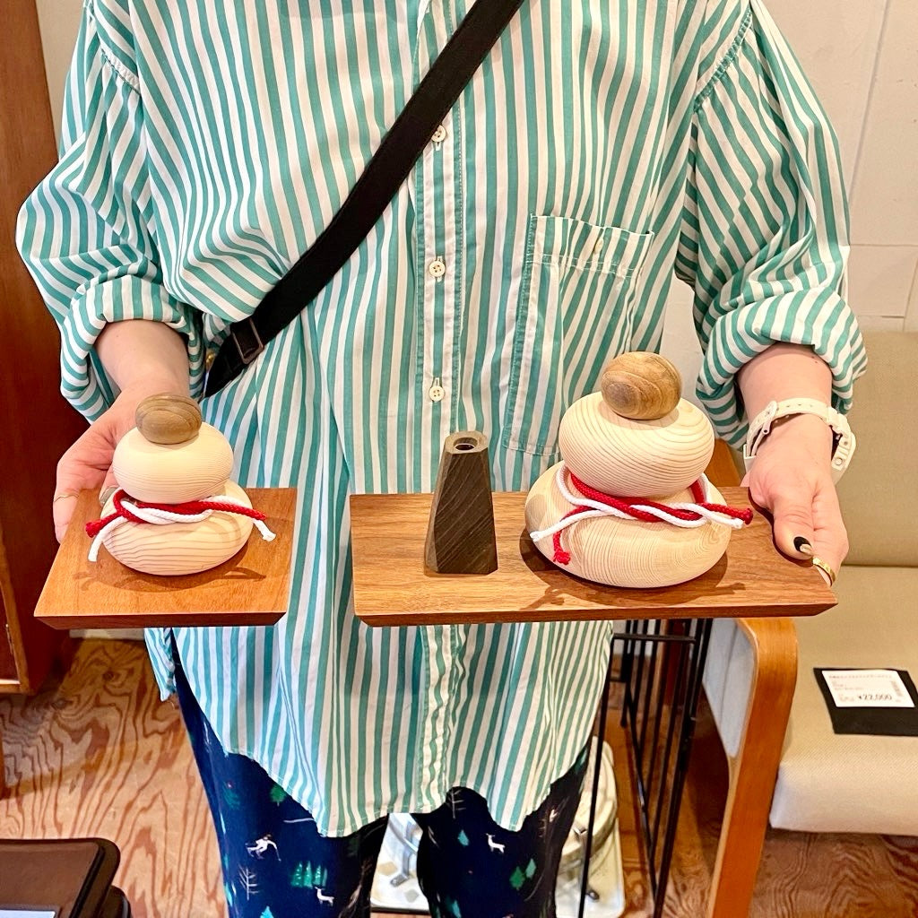 【早割り】木製鏡もち (Mサイズ)お正月飾り リメイク家具 再生家具 リバイブモブラープロジェクト