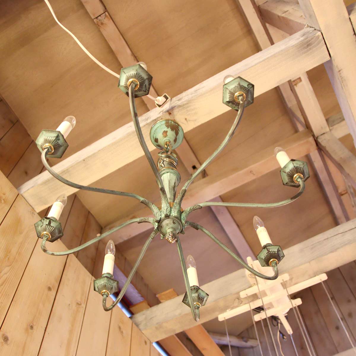 遠藤照明 シャンデリア アンティーク調ライト 天井照明 中古