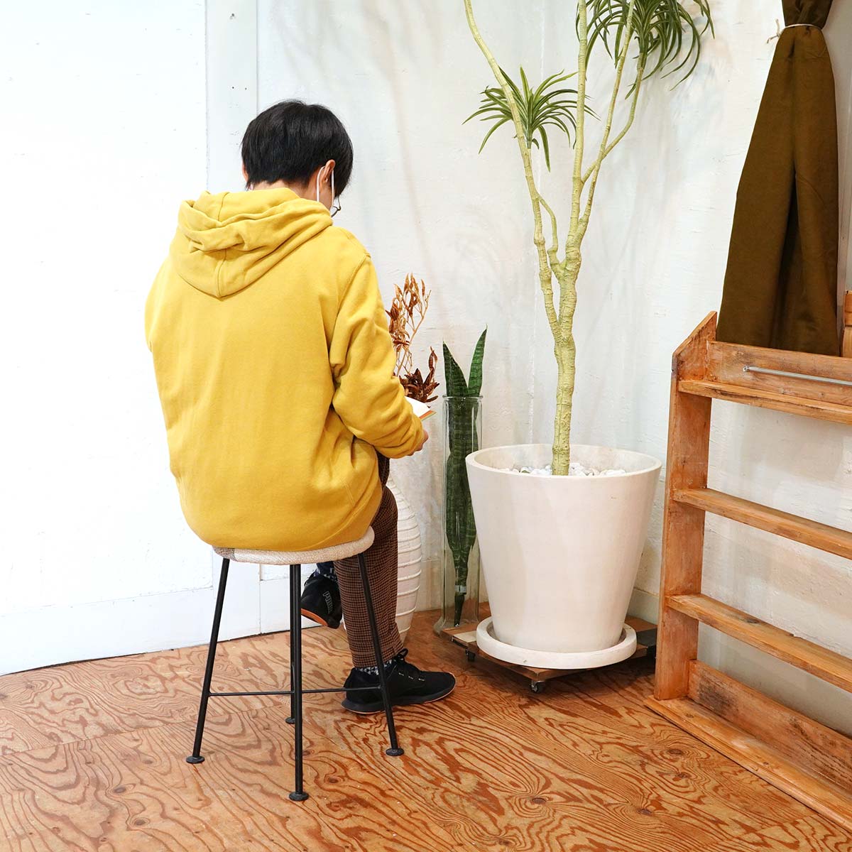 リデザインファニチャー スツール ファブリック アイアン