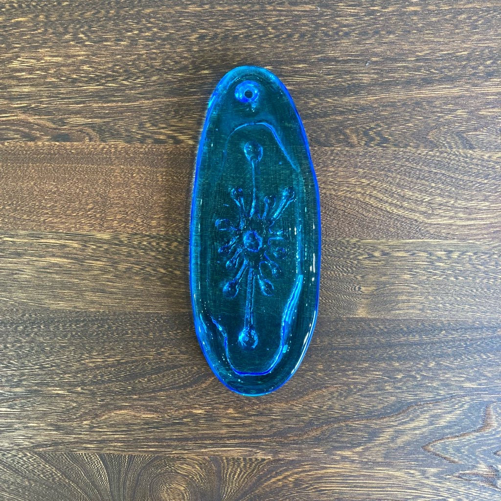 ブルーガラスオーナメント サンキャッチャー ヴィンテージ