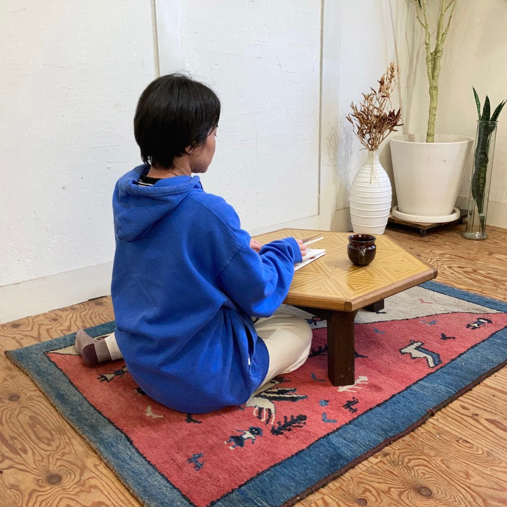 大家猫式商店 ちゃぶ台 寄木 麻の葉模様 中古