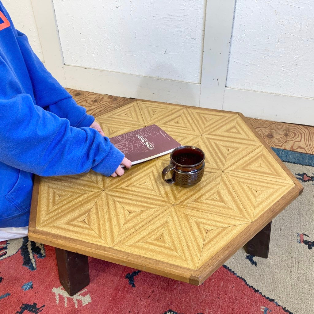 大家猫式商店 ちゃぶ台 寄木 麻の葉模様 中古