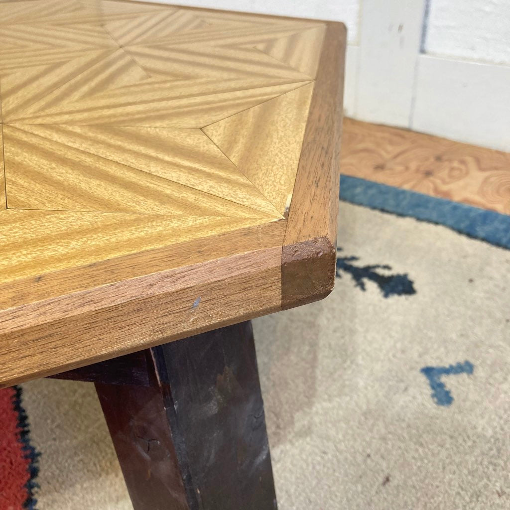 大家猫式商店 ちゃぶ台 寄木 麻の葉模様 中古